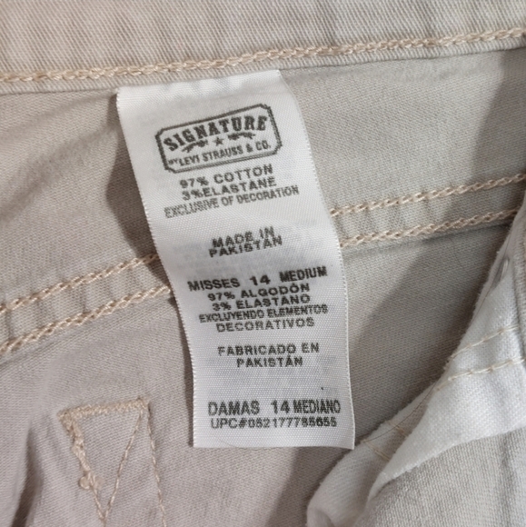 Levi Strauss Signature Beige Low Rise Bootcut Jeans Size 14 - Picture 5 of 12